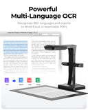 Portable Scanner, Professional Book Scanner, 38MP Document Camera, Laser Curve-Flatten, USB High Speed, 180+ Language