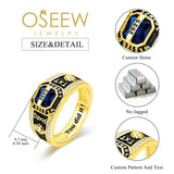 Oseew 2027 Men College Graduation Class Ring (Yellow Gold)