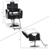 BarberPub Barber Chair for Barbershop,Reclining Salon Chair for Hair Stylist 9180 (Black)