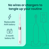 Quip Metal Sonic Electric Toothbrush for Adults - Time Travel & Soft Bristles with Travel Case & Replacement Brush Head - 3 Month Battery Life, Dusk Plum