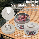 2Pcs Live Bait Storage,Fishing Bait Container, Stainless Steel Worm Storage Box, Nightcrawler Box, Bait Tank, Compact and Durable,Small and Portable, Keeps Bait Fresh and Alive (White)