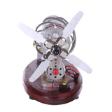 MechPuConToy 16-Cylinder Swash Plate Stirling Engine Generator Model with Voltage Digital Display Meter and LED