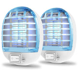 2 Packs Bug Zapper Indoor, Electronic Mosquitoes Killer Zapper with Blue Lights for Living Room, Baby Room, Kitchen, Bedroom(0518)