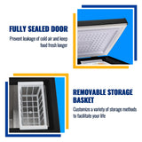 Chest Freezer WANAI 3.5 Cubic Deep Freezer with Top Open Door and Removable Storage Basket, 7 Gears Temperature Control, Ideal for Office Dorm or Apartment, Black