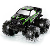 Ufilni 1:24 Waterproof Monster Truck Toys RC Cars: Amphibious Remote Control Car Trucks 4WD All Terrain Off-Road Pickup Toy for 6 7 8 9 10 11 12 Year Old Boys Girls Kids Gifts Presents Green