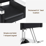 BarberPub Classic Recline Hydraulic Barber Chair Salon Spa Chair Hair Styling Beauty Equipment 3018 (Black)