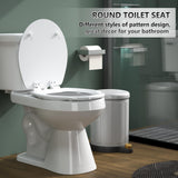 Round Toilet Seat Angol Shiold Quiet-Close Molded Wood Toilet Seat with Non-Slip Adjustable Hinges, Anti-Pinch Bumpers, Easy Install & Clean（White, Round 16.5''）