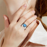 Oseew 2027 Class Graduation Ring Women High School College (White Gold)
