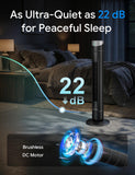 ZAFRO Smart Tower Fan for Bedroom,120° Oscillating Tower Fan,28ft/s High-Speed 12 Speeds 4 Modes,Upgraded DC 22dB Ultra Quiet,App/Voice Control,Standing Fan with 12H Timer,42Inch,Black