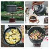 Camping Cookware Set Camping Gear, Compact Camping Pots and Pans Set, Durable Hard Alumina Camping Cooking Set Alocs