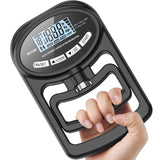 Hand Grip Strength Tester Trainer - Electronic Hand Dynamometer Forearm Grip Strengthener Exerciser Digital Training Gauge 265 Lbs 120 Kgs for Sport Home School Use HICHOR