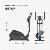 Reebok FR30 Home Elliptical Cross Trainer, Green, Cardio Exercise, Bluetooth, 32 Electronic Resistance Levels, 264 lb. Capacity