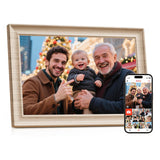Frameo 10.1 Inch WiFi Digital Picture Frame, 1280x800 HD IPS Touch Screen Photo Frame Electronic, 32GB Storage, Auto-Rotate, Wall Mounted, Share Photos/Videos Instantly from Anywhere - White