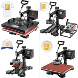 5 in 1 Heat Press Machine, Heat Press 15x15 inch, T Shirt Pressing Machine Slide Out Design