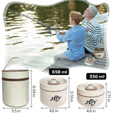 JPY 2 Pack Fishing Bait Container Stainless Steel Fishing Bait Storage Box with Handbag Worm Bait Holder Bait Bucket to Keep Bait Fresh and Alive