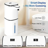 Automatic Liquid Soap Dispenser, 9 Adjustable Levels, 380ml/12.8oz, Auto Touchless Hand Soap or Dish Soap Dispenser,USB Rechargeable Dispenser, White