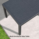 PURPLE LEAF Patio Chaise Lounge with Wheels, Fade-Resistant, Navy