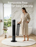 ZAFRO Smart Tower Fan for Bedroom,120° Oscillating Tower Fan,28ft/s High-Speed 12 Speeds 4 Modes,Upgraded DC 22dB Ultra Quiet,App/Voice Control,Standing Fan with 12H Timer,42Inch,Black