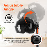 Hooded Hair Dryer, 1500W Standing Hair Dryer with Time Settings, Touch Controls, 3 Temperature Modes, Height Adjustable Ionic Hooded Dryer on Wheels, Sit Under Hair Dryer Bonnet for Home or Salon Use
