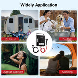 Propane Tankless Water Heater, 5L 1.32 GPM Outdoor Portable Gas Instant Hot Water Heater with Digital Display Overheating Protection, for Camping Barn Cabin RV Black