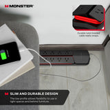 Monster Power Vertex Surge Protector with Detachable USB Power Strip (Black, Power Vertex XL)