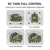 BRRRRT 1/64 RC Battle Tank Set,Remote Control Military Vehicles with Infrared Shoot,RC Tank That Shoots with 330° Rotating Turret and Sound & Lighting for Kids Gift 8+