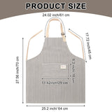 Janmercy 24 Pcs Aprons for Women Men with 2 Pockets Linen Cooking Kitchen Apron Adjustable Bib Chef Apron Bulk Aprons Unisex(Blue, Gray,Thin Stripes)
