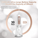 H2ofloss Potable Water Flosser with Beginner Tip – 5 Oral Care Modes, 2500mAh Rechargeable Dental Irrigator with 300ml Tank, IPX7 Waterproof, Portable for Braces, Teeth & Gums, Travel-Friendly
