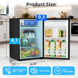 Antarctic Star 4.4 Cu.Ft Compact Refrigerator with Freezer,Single Door With a water tank and faucet,Removable Glass Shelves for Apartment/Dorm/Office,BLACK