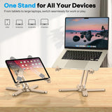 OMOTON LA10 360° Rotating Laptop Stand Riser Foldable for Desk, Gold