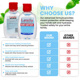 Latalia 55ml Small Hand Sanitizer Pack of 144 Infused with Hydrating Glycerin & Hydrogen Peroxide - Rinse-Free, Non-Sticky