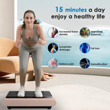 Natini Vibration Plate Exercise Machine - Whole Body Vibration Platform Machine with Pilates Bar Resistance Bands (Pink)