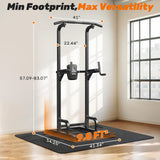 SPORTSROYALS Power Tower, Multi-Function Pull up Bar Dip Station with Upgraded Adjustable Foot Cover Equipment for Home Gym,360LBS