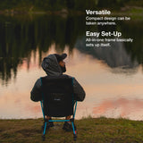 Helinox Chair Two Ultralight, High-Back, Collapsible Camping Chair, Black, with Pockets