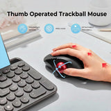 seenda Wireless Trackball Mouse, Ergonomic Bluetooth Mouse,Black&Red