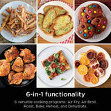 Ninja Air Fryer, 8 QT DoubleStack 2-Basket, Space Saving Design, Cooks 2lb Chicken Wings, Feeds up to 6 People, 6-in1 Air Fryer, Roast, Bake & More, Easy to Clean, Dishwasher Safe Parts, Black, SL201