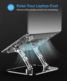 2 Pack Acrylic Laptop Stand for Desk, Adjustable Ergonomic Laptop Riser, Portable Foldable Computer Stand