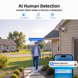 Security Cameras Wireless Outdoor, No Subscription 4-Cam System with Hub