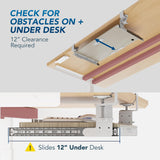 AX WABER Keyboard Tray Under Desk Pull Out with Extra Sturdy C Clamp Mount System, 27.3 (32.5 inch Including Clamps) x 11 Inch Slide-Out Platform Computer Drawer for Typing Grain