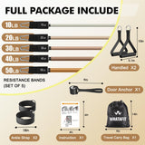 WHATAFIT Resistance Bands, Exercise Bands，Resistance Bands for Working Out, Work Out Bands with Handles for Men and Women Fitness, Strength Training Home Gym Equipment Gradient Coffee