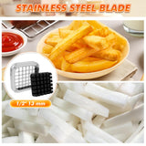 Anatole Professional French Fry Cutter Stainless Steel with 1/2'' Blade Manual Potato Slicer Veggie Chopper Homestyle Dicer for Onions Carrots Cucumbers