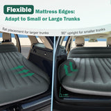 Ciremiv SUV Air Mattress, Double-Sided Thick Flocked Car Air Mattress with Built-in Pump & Pillow, Complete Sleeping Accessories for Auto Camping & Road Trips（Green+Charcoal）