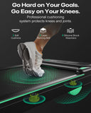 UREVO Strol 2E Smart 2-in-1 Folding Treadmill, Compact Walking Pad with Safety Handle, Plug and Play, Dual LED Display, Workout APP, Walking or Running for Home Office, Remote Included, Flaxen