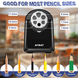 AFMAT 6 Holes Electric Pencil Sharpener and Heavy Duty Electric Pencil Sharpener for 6-11mm Pencils