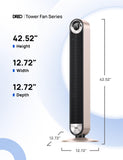 Dreo Smart Tower Fans for Home, 90° Oscillating Fan Bedroom Indoors, Voice Control Floor with 12H Timer, 42 Inch Quiet Bladeless Standing LED Display, 9 Speeds, Work Alexa/Google
