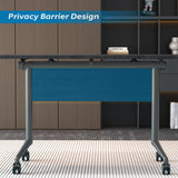 Rolling Folding Conference Table, Modular 61.0IN Pack of 4 Dark Grey-A for Office, School, Classroom, Library, Meeting, Seminar