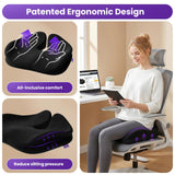 Seat Cushions for Office Chairs - Patented Coccyx Cushion for Tailbone Pain