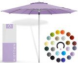 Midtown Umbrellas Push & Pop 10 Ft Patio Umbrellas with Push & Pop Mechanism, 8 Fiberglass Ribs & Terylast Polyester Fabric – For Deck, Pool, Cafés and Hotels – Midtown Purple Canopy, Silver Pole