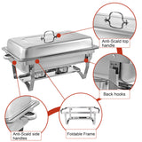 Chafing Dishes for Buffet 4 Pack 9 Quart Stainless Steel Chafer Buffet Servers and Warmers Set with Folding Frame for Weddings Parties Banquets Catering Events