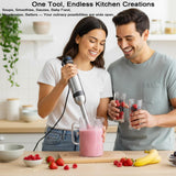 EuLea 2026 New Immersion Hand Blender, 1200W with 5-Speed Settings, Stainless Steel Blades,with scratch-resistant design, Gift Box Packaging. An Ideal Choice for Blending Soup, Mayonnaise